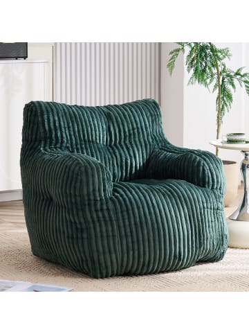 ABRIHOME Sitzsack in Grün Cord Gepolstert mit Schaumstoff für Wohnzimmer