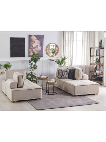 Beliani 4-tlg Modulsofa TIBRO in Beige/Heller Holzfarbton