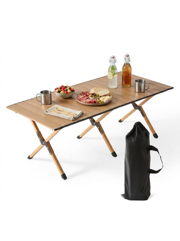 relaxdays Campingtisch in Natur - (B)120 x (H)44 x (T)60 cm