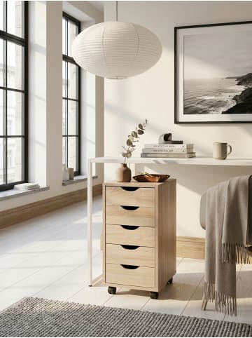 KADIMA DESIGN Rollcontainer 33 x 64 x 38 cm MDF-Holz 5 Schubladen sonoma