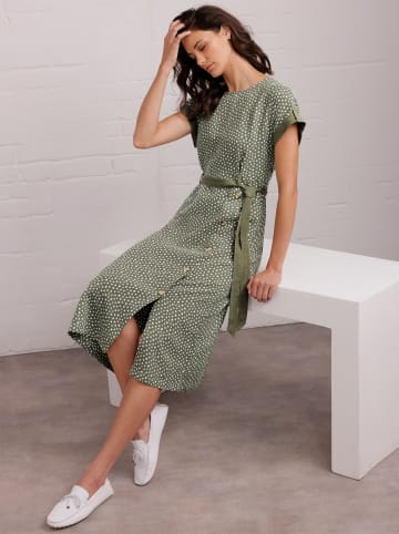 creation L Druckkleid in khaki-weiß-bedruckt