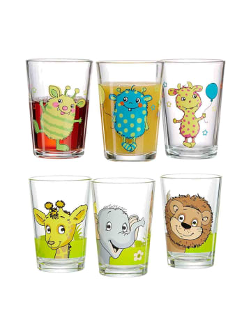 Ritzenhoff & Breker 6er Set Kindergläser Monsterchen Dschungeltiere 205 ml in bunt