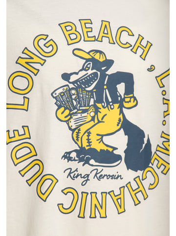 King Kerosin King Kerosin Print T-Shirt Mechanic Dude in offwhite