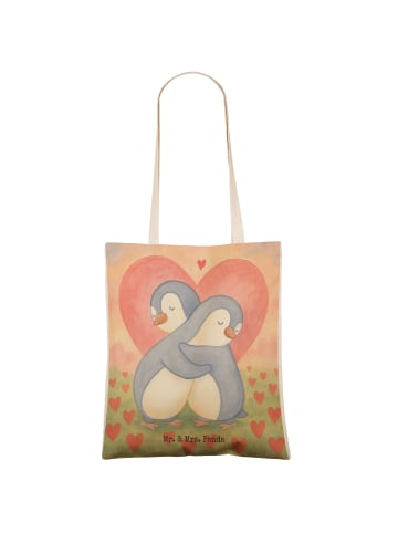 Mr. & Mrs. Panda Shopper Pinguine Kuscheln Design ohne Spruch in Weiß