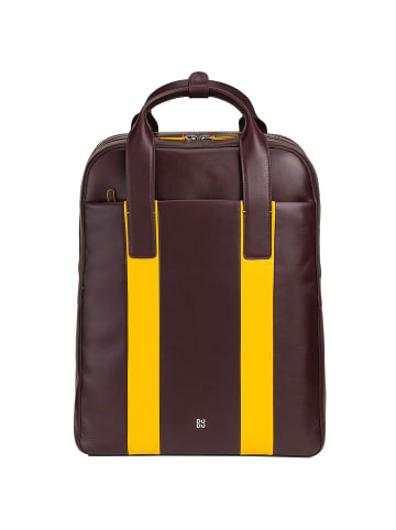 DuDu Rucksack Leder 40 cm Laptopfach in burgundy