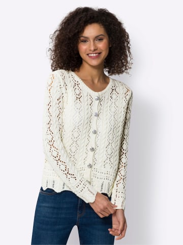 Heine Ajourstrickjacke in champagner