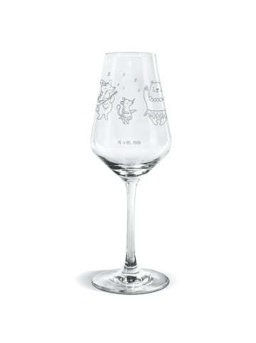 Mr. & Mrs. Panda Weißwein Glas Waldtiere Aloha ohne Spruch in Transparent