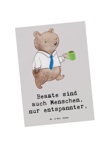 Mr. & Mrs. Panda Wanddeko Beamtin Entspannt mit Spruch in Grau Pastell