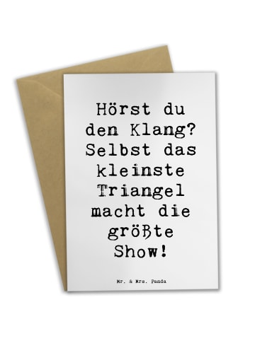 Mr. & Mrs. Panda Glückwunschkarte Spruch Triangel Klang mit Spruch in Weiß