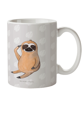 Mr. & Mrs. Panda Plastikbecher Faultier Vogel ohne Spruch in Grau Pastell