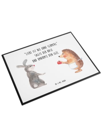 Mr. & Mrs. Panda Schreibunterlage Hase Igel mit Spruch in Weiß