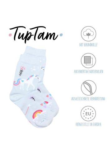 TupTam Kinder Socken Mädchen Jungen Bunt Gemustert 6er Pack in hellrosa