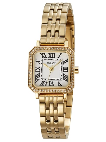 Regent F-1648 Damen-Armbanduhr Quarz Goldfarben