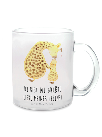 Mr. & Mrs. Panda Glühweinbecher Giraffe Kind mit Spruch in Transparent