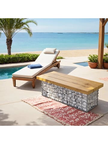 SONGMICS Gabione Patya in Silbern - (B)100 x (H)30 x (T)30 cm