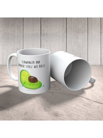 Mr. & Mrs. Panda Becher Avocado Schwangerschaft mit Spruch in Weiß