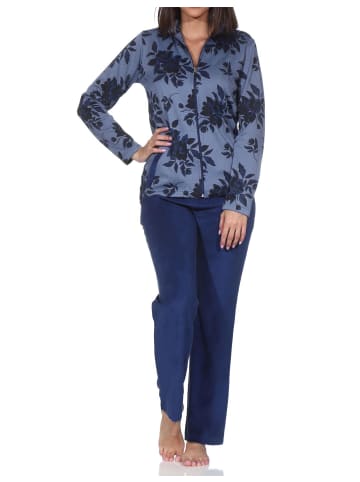 NORMANN Frottee Hausanzug langarm in marine