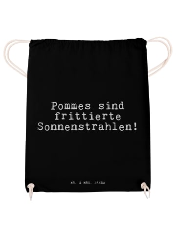 Mr. & Mrs. Panda Jutebeutel Pommes sind frittierte Sonnenstrahle... in Schwarz