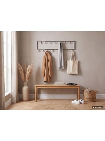 FineBuy Wandgarderobe in Silber / Metall / 80x4x20