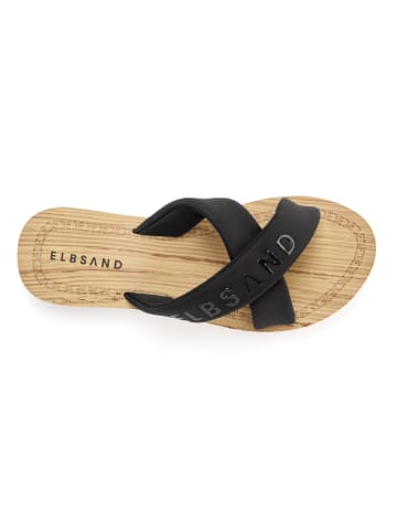 ELBSAND Badepantolette in schwarz