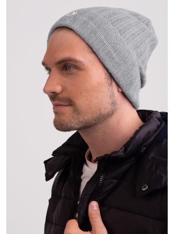 CASH-MERE.CH Bio Rib Mütze in Hellgrau melange