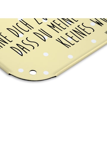 Mr. & Mrs. Panda Schild Avocado Kern rollt mit Spruch in Gelb Pastell