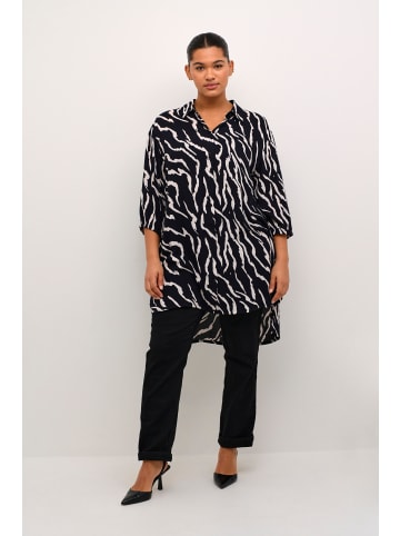KAFFE curve Langarm - Hemd KCsonna Loose fit in Black / Antique Zebra Print
