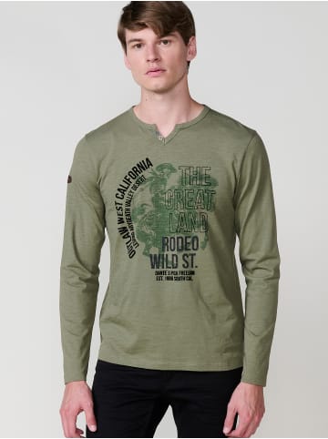 KOROSHI Langarm-t-shirt in khaki
