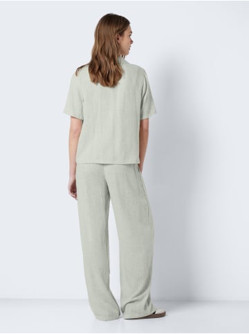 Noisy may Top Lässiges Polokragen Shirt Bequeme Kurzarm Bluse in Mint