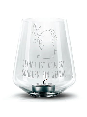 Mr. & Mrs. Panda Teelichthalter Elefant Seifenblasen mit Spruch in Transparent