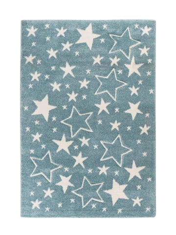 Kayoom Kurzflor Teppich Australia in blau - rechteckig