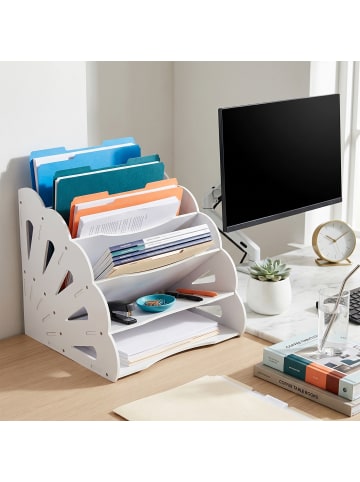relaxdays Dokumentenablage in Weiß - (B)32,5 x (H)28 x (T)28 cm