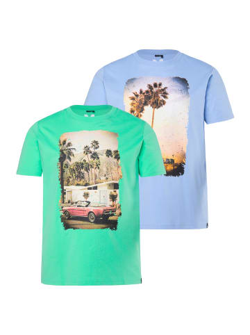 Men Plus Kurzarm T-Shirt in himmelblau