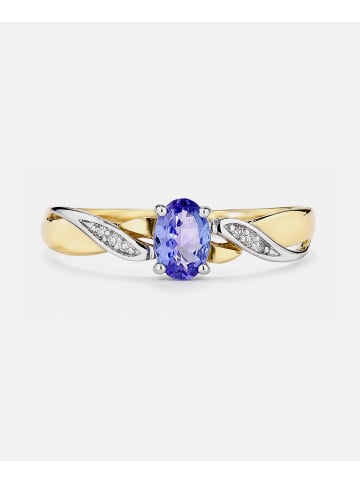 Diamant L'éternel Ring, mit Tansanit, 375 Gelbgold