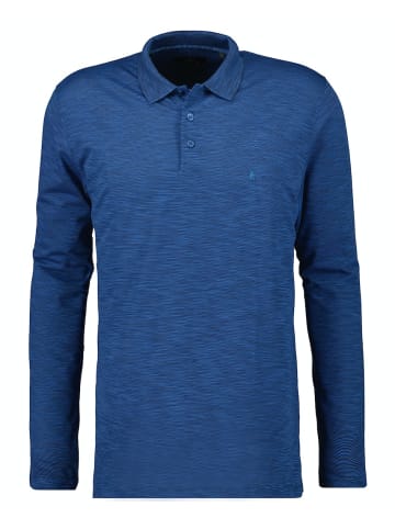 Ragman Softknitpolo Flamm-Design, Langarm in Blau