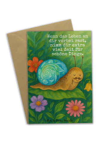 Mr. & Mrs. Panda Beileidskarte Schnecke Sir Design mit Spruch in Weiß