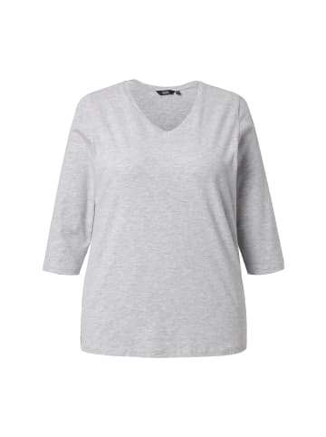 Ulla Popken Shirt in hellgrau mélange