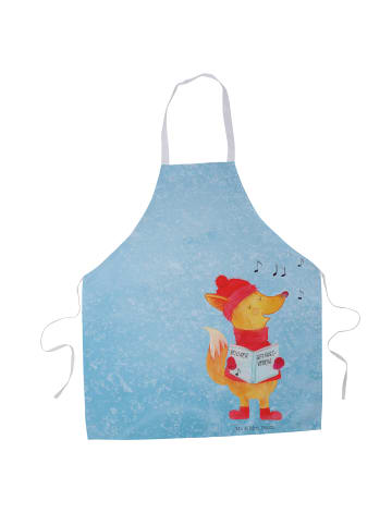 Mr. & Mrs. Panda Schürze Fuchs Sänger ohne Spruch in Eisblau