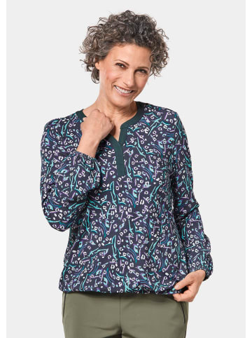 GOLDNER Kurzgröße:  Trageangenehmes Shirt mit individuellem Druck in taubenblau / gemustert