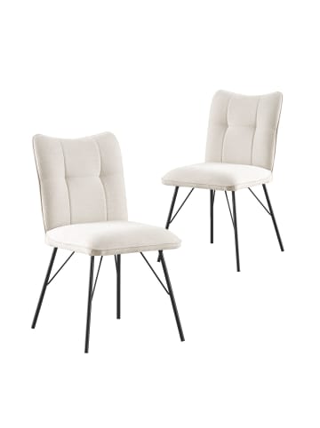 B&D Home 2er-Set: Esszimmerstuhl NELE in Creme - (B)49 x (H)85 x (T)61,5 cm