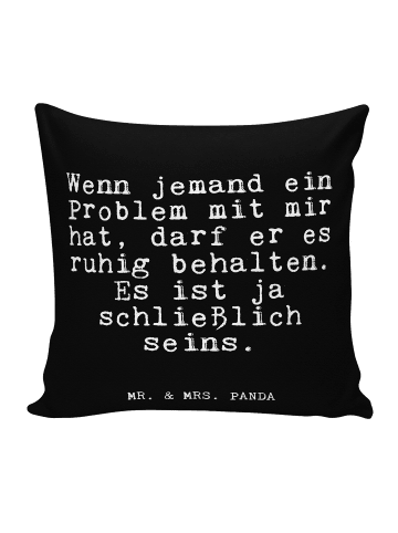 Mr. & Mrs. Panda 40x40 Kissen Wenn jemand ein Problem... mit Spruch in Schwarz