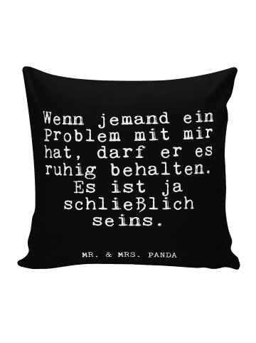Mr. & Mrs. Panda zier kissen Wenn jemand ein Problem... mit Spruch in Schwarz