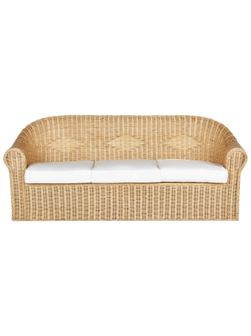 Beliani 2-tlg Gartensofa LIVADEIA in Naturfarben/Weiß