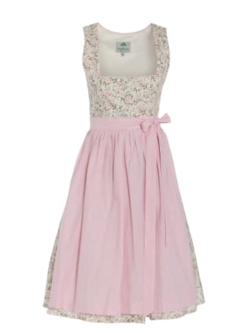 Berwin Rosendruck-Dirndl mit Streifen-Schürze