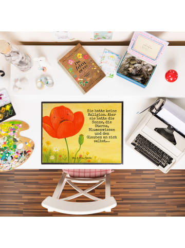 Mr. & Mrs. Panda Tischschoner Blume Mohnblume Design mit Spruch in Weiß