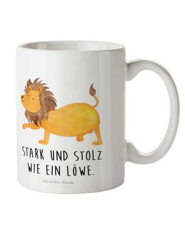 Mr. & Mrs. Panda Kindertasse Sternzeichen Löwe mit Spruch in Weiß