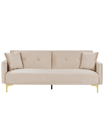 Beliani 3-tlg 3-Sitzer Sofa LUCAN in Beige/Gold