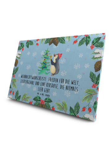Mr. & Mrs. Panda Adventskalender Pinguin Weihnachtsbaum mit Spruch in Eisblau