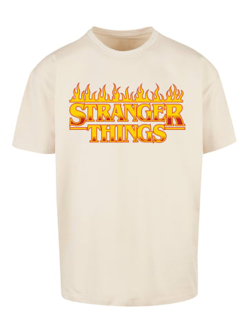 F4NT4STIC Oversize T-Shirt Stranger Things Fire Logo in sand