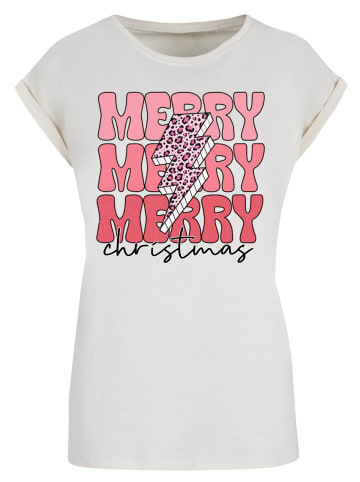 F4NT4STIC T-Shirt Merry Weihnachten Print Leo Print in Whitesand